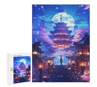 500 PCS Rompecabezas para Adultos Celestial Sakura Temple Rompecabezas para Adultos Juegos Relajantes Corte De Precisión Cumpleaños Y Navidad 500 PCS
