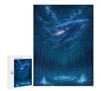 500 PCS Rompecabezas para Adultos Celestial Whale Over Forest Rompecabezas para Adultos Juegos Familiares Regalos para Mujeres Interacción Entre Padres E Hijos 500 PCS