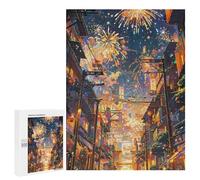 500 PCS Rompecabezas para Adultos City Streets Under Fireworks Display Rompecabezas para Adultos Juguetes Antiestrés Decoración del Hogar Cumpleaños Y Navidad 500 PCS