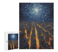 500 PCS Rompecabezas para Adultos Cityscape Under A Starry Sky Juego Familiar De Rompecabezas Análisis Y Lógica Interacción Entre Padres E Hijos 500 PCS