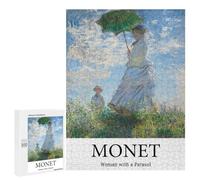 500 PCS Rompecabezas para Adultos Claude Monet Woman Parasol Rompecabezas para Adultos Juguete Decoración De Pared Mejora Los Recuerdos Regalos para Amigos Y Familiares 500 PCS