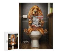 500 PCS Rompecabezas para Adultos Cocker Spaniel on Toilet Rompecabezas para Adultos Juguetes Antiestrés Una Obra De Arte Difícil Y Desafiante 500 PCS