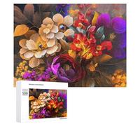 500 PCS Rompecabezas para Adultos Colorful Abstract Floral Painting Rompecabezas para Adultos Juguetes Antiestrés Decoración del Hogar Cumpleaños Y Navidad 500 PCS