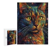500 PCS Rompecabezas para Adultos Colorful Cosmic Cat Art-1 Rompecabezas para Adolescentes Regalo De Cumpleaños Ayuda A Ejercitar El Cerebro Juego Desafiante Regalos 500 PCS