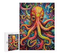 500 PCS Rompecabezas para Adultos Colorful Octopus Painting Rompecabezas para Adultos Juguetes Antiestrés Decoración del Hogar Cumpleaños Y Navidad 500 PCS