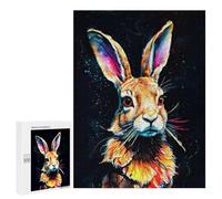 500 PCS Rompecabezas para Adultos Colorful Rabbit Portrait Rompecabezas para Adultos Juguete Decoración De Pared Arte De Pared Desafiante De Completar 500 PCS