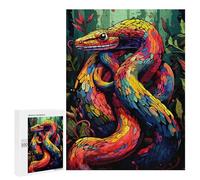 500 PCS Rompecabezas para Adultos Colorful Serpent in Forest Rompecabezas para Adultos Juguete Decoración De Pared Pero Divertido Y Humorístico Desafiante De Completar 500 PCS
