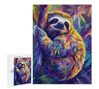 500 PCS Rompecabezas para Adultos Colorful Sloth in Jungle Rompecabezas para Adultos Juegos Divertidos Vacaciones En Casa Matar El Tiempo Regalos De Cumpleaños Y Únicos 500 PCS