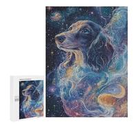 500 PCS Rompecabezas para Adultos Cosmic Dreaming Dachshund Doxie Rompecabezas para Adultos Juegos Divertidos Alivia El Estrés Desafiante De Completar 500 PCS