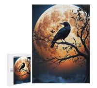 500 PCS Rompecabezas para Adultos Crow Gazes at The Moon Rompecabezas para Adultos Juguete Decoración De Pared Mejora Los Recuerdos Regalos para Amigos Y Familiares 500 PCS