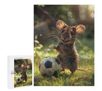 500 PCS Rompecabezas para Adultos Cute Mouse Ball Soccer Rompecabezas para Adultos Juego Práctico Corte De Precisión Interacción Entre Padres E Hijos 500 PCS