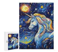 500 PCS Rompecabezas para Adultos Cute Starry Night Unicorn Rompecabezas para Adultos Juegos De Relajación Regalos para Mujeres Regalos De Cumpleaños 500 PCS