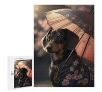 500 PCS Rompecabezas para Adultos Dachshund Japanese Kimono Rompecabezas para Adultos Juego De Ingenio Regalo De Cumpleaños Difícil Y Desafiante 500 PCS