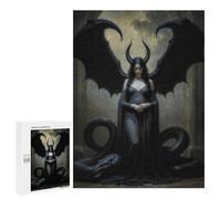 500 PCS Rompecabezas para Adultos Demonic Lilith, Dark Angel with Dragon Wings Rompecabezas para Adultos Juguete Decoración De Pared Arte De Pared Desafiante De Completar 500 PCS
