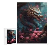 500 PCS Rompecabezas para Adultos Dragon Amidst Blossoms -1 Rompecabezas para Adultos Juegos Divertidos Alivia El Estrés Desafiante De Completar 500 PCS