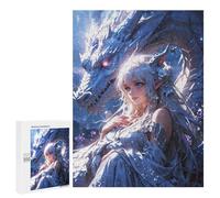 500 PCS Rompecabezas para Adultos Enchanted Bond Elven Maiden and Mystic Dragon Rompecabezas para Adultos Juguete Decoración De Pared Mejora Los Recuerdos Regalos para Amigos Y Familiares 500 PCS