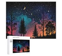 500 PCS Rompecabezas para Adultos Enchanted Forest Under Starlit Sky Rompecabezas para Adultos Juegos De Relajación Regalo De Cumpleaños Cumpleaños Y Navidad 500 PCS
