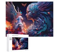 500 PCS Rompecabezas para Adultos Fantasy Angel and Child with Wings Rompecabezas para Adultos Juegos De Relajación Regalo De Cumpleaños Cumpleaños Y Navidad 500 PCS