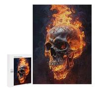 500 PCS Rompecabezas para Adultos Fiery Flames Smoke Skull Rompecabezas para Adultos Juegos De Relajación Regalos para Mujeres Regalos De Cumpleaños 500 PCS