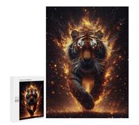 500 PCS Rompecabezas para Adultos Fiery Tiger - Abstract Animal Art Rompecabezas para Adultos Juguete Decoración De Pared Decoración del Hogar 500 PCS