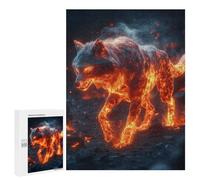 500 PCS Rompecabezas para Adultos Fiery Wolf Rompecabezas para Adultos Juegos Familiares Regalos para Mujeres Interacción Entre Padres E Hijos 500 PCS