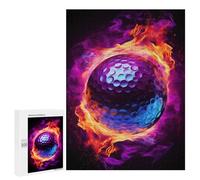 500 PCS Rompecabezas para Adultos Flame Engulfed Golf Ball Rompecabezas para Adultos Juegos De Relajación Regalos para Mujeres Regalos De Cumpleaños 500 PCS