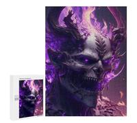 500 PCS Rompecabezas para Adultos Flaming Demon Skull Artwork Rompecabezas para Adultos Juego De Ingenio Pero Divertidos Y Regalos Humorísticos para Amigos Y Familiares 500 PCS