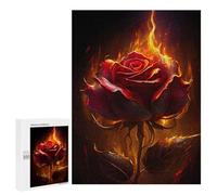 500 PCS Rompecabezas para Adultos Flaming Rose Artwork Juego Familiar De Rompecabezas Análisis Y Lógica Interacción Entre Padres E Hijos 500 PCS