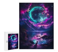 500 PCS Rompecabezas para Adultos Fox Under Neon Moon Rompecabezas para Adultos Juego De Ingenio Pero Divertidos Y Regalos Humorísticos para Amigos Y Familiares 500 PCS