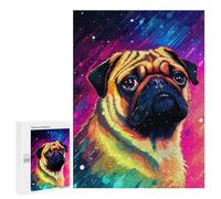 500 PCS Rompecabezas para Adultos Funny Synth Pug Pixel Rompecabezas para Adultos Juguete Decoración De Pared Mejora Los Recuerdos Regalos para Amigos Y Familiares 500 PCS