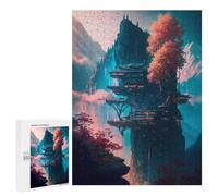 500 PCS Rompecabezas para Adultos Futuristic Sakura Temple Rompecabezas para Adultos Juegos De Relajación Regalos para Mujeres Regalos De Cumpleaños 500 PCS