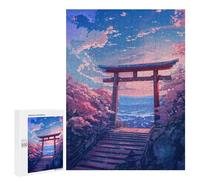 500 PCS Rompecabezas para Adultos Gate Japan Painting Rompecabezas para Adultos Juguete Decoración De Pared Mejora Los Recuerdos Regalos para Amigos Y Familiares 500 PCS