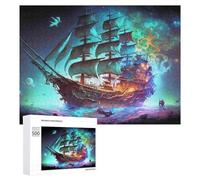 500 PCS Rompecabezas para Adultos Ghost Ship in Mystic Waters Rompecabezas Juguetes Antiestrés Regalos para Mujeres Difíciles Y Desafiantes 500 PCS