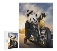 500 PCS Rompecabezas para Adultos Giant Panda Ride Motorbike Rompecabezas para Adultos Juguetes De Bricolaje Análisis Y Lógica Cumpleaños Y Navidad 500 PCS