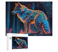 500 PCS Rompecabezas para Adultos Glowing Forest Wolf Artwork Rompecabezas Juguetes Antiestrés Regalos para Mujeres Difíciles Y Desafiantes 500 PCS