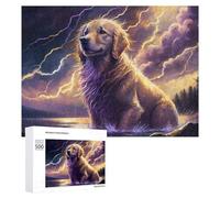 500 PCS Rompecabezas para Adultos Golden Retriever in Stormy Weather-2 Rompecabezas para Adultos Juegos Divertidos Regalos para Mujeres Desafiantes De Completar 500 PCS