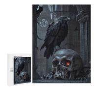500 PCS Rompecabezas para Adultos Gothic Skull and Raven Rompecabezas para Adultos Juguete Decoración De Pared Decoración del Hogar 500 PCS