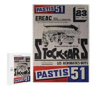 500 PCS Rompecabezas para Adultos Grand Criterium Stock Cars Pastis 51 Ereac Nantes 23 Aout 1960s Rompecabezas para Adultos Juegos Relajantes Corte De Precisión Cumpleaños Y Navida