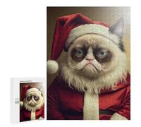 500 PCS Rompecabezas para Adultos Grumpy Cat As Santa Claus Rompecabezas para Adultos Juguete Decoración De Pared Decoración 500 PCS