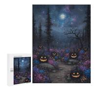 500 PCS Rompecabezas para Adultos Halloween Night Pumpkin Patch Rompecabezas para Adultos Juguetes De Bricolaje Decoración del Hogar Difíciles Y Desafiantes 500 PCS