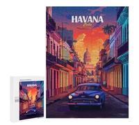 500 PCS Rompecabezas Para Adultos Havana Cuba Vintage Travel Puzzle Para Adultos Juguete Decoración De Pared Mejora La Memoria Regalos Para Amigos Y Familiares 500 PCS