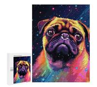 500 PCS Rompecabezas para Adultos Inspirational Space Pug Rompecabezas para Adultos Juegos De Relajación Regalos para Mujeres Regalos De Cumpleaños 500 PCS