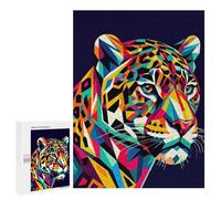 500 PCS Rompecabezas para Adultos Jaguar WPAP Pop Art Rompecabezas para Adultos Juegos Divertidos Vacaciones En Casa Matar El Tiempo Regalos De Cumpleaños Y Únicos 500 PCS