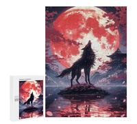 500 PCS Rompecabezas para Adultos Japanese Black Wolf Rompecabezas para Adultos Juegos Relajantes Corte De Precisión Cumpleaños Y Navidad 500 PCS