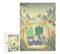 500 PCS Rompecabezas para Adultos Japanese Cactus Vintage Rompecabezas para Adultos Juegos De Relajación Regalos para Mujeres Regalos De Cumpleaños 500 PCS