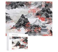 500 PCS Rompecabezas para Adultos Japanese Landscape with Pagoda Rompecabezas para Adultos Juegos De Relajación Regalo De Cumpleaños Cumpleaños Y Navidad 500 PCS