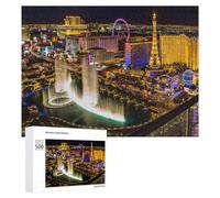 500 PCS Rompecabezas para Adultos Las Vegas Strip Night Lights Rompecabezas Juguetes Antiestrés Regalos para Mujeres Difíciles Y Desafiantes 500 PCS