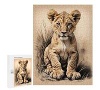 500 PCS Rompecabezas para Adultos Lion Cub In The Savannah Rompecabezas para Adultos Juguetes Antiestrés Una Obra De Arte Difícil Y Desafiante 500 PCS