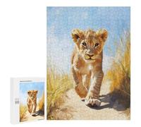 500 PCS Rompecabezas para Adultos Lion Cub Walking Rompecabezas para Adultos Juego De Ingenio Pero Divertidos Y Regalos Humorísticos para Amigos Y Familiares 500 PCS