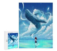 500 PCS Rompecabezas para Adultos Little Girl Whale Fish Rompecabezas para Adultos Juegos Familiares Regalos para Mujeres Interacción Entre Padres E Hijos 500 PCS